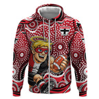 St Kilda Saints Zip Hoodie Aboriginal Dot Pattern - Football Mascot Heritage Pride