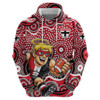 St Kilda Saints Zip Hoodie Aboriginal Dot Pattern - Football Mascot Heritage Pride