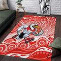 Sydney Swans Area Rug Aboriginal Dot Pattern - Football Mascot Heritage Pride
