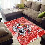 Sydney Swans Area Rug Aboriginal Dot Pattern - Football Mascot Heritage Pride