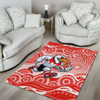 Sydney Swans Area Rug Aboriginal Dot Pattern - Football Mascot Heritage Pride
