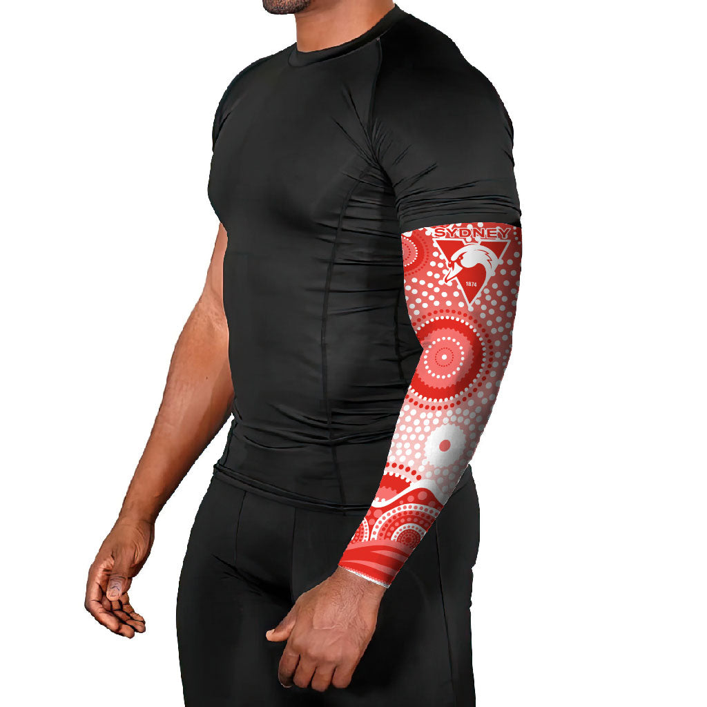 Sydney Swans Arm Sleeves Aboriginal Dot Pattern - Football Mascot Heritage Pride