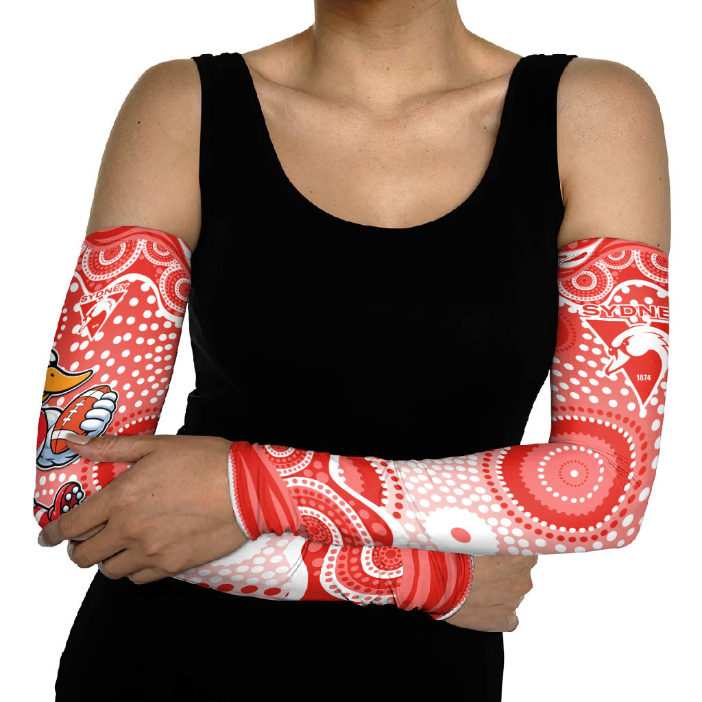 Sydney Swans Arm Sleeves Aboriginal Dot Pattern - Football Mascot Heritage Pride