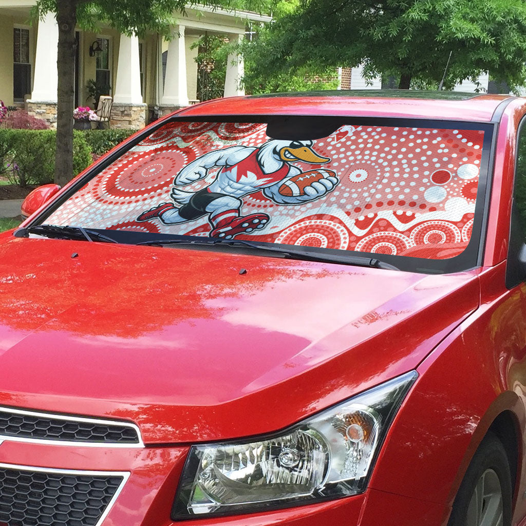 Sydney Swans Auto Sun Shade Aboriginal Dot Pattern - Football Mascot Heritage Pride