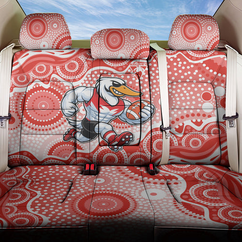 Sydney Swans Back Car Seat Cover Aboriginal Dot Pattern - Football Mascot Heritage Pride