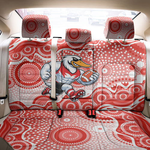 Sydney Swans Back Car Seat Cover Aboriginal Dot Pattern - Football Mascot Heritage Pride