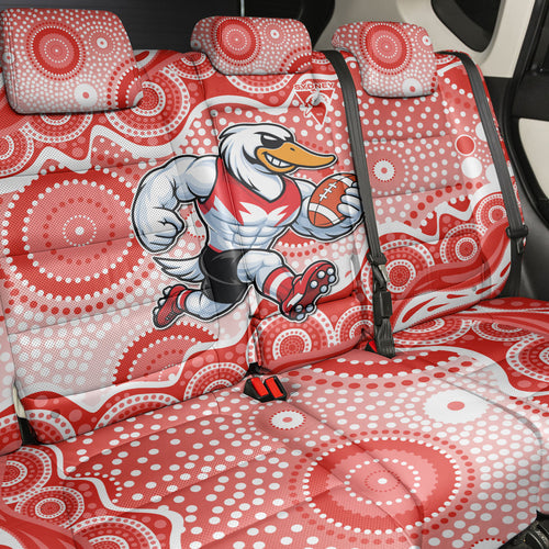 Sydney Swans Back Car Seat Cover Aboriginal Dot Pattern - Football Mascot Heritage Pride