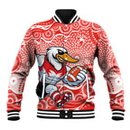 Sydney Swans Baseball Jacket Aboriginal Dot Pattern - Football Mascot Heritage Pride