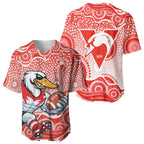 Sydney Swans Baseball Jersey Aboriginal Dot Pattern - Football Mascot Heritage Pride