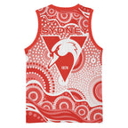 Sydney Swans Basketball Jersey Aboriginal Dot Pattern - Football Mascot Heritage Pride