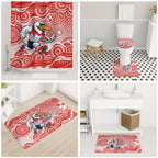 Sydney Swans Bathroom Set Aboriginal Dot Pattern - Football Mascot Heritage Pride
