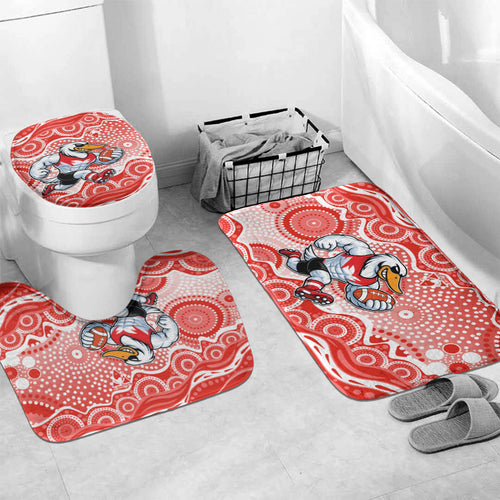 Sydney Swans Bathroom Set Aboriginal Dot Pattern - Football Mascot Heritage Pride