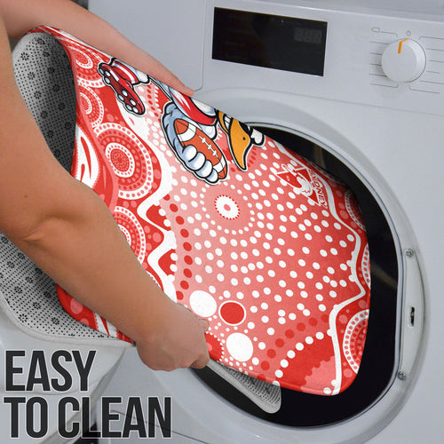 Sydney Swans Bathroom Set Aboriginal Dot Pattern - Football Mascot Heritage Pride