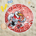 Sydney Swans Beach Blanket Aboriginal Dot Pattern - Football Mascot Heritage Pride