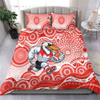 Sydney Swans Bedding Set Aboriginal Dot Pattern - Football Mascot Heritage Pride