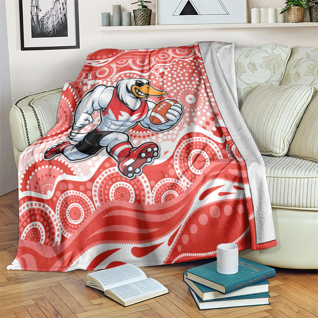 Sydney Swans Blanket Aboriginal Dot Pattern - Football Mascot Heritage Pride