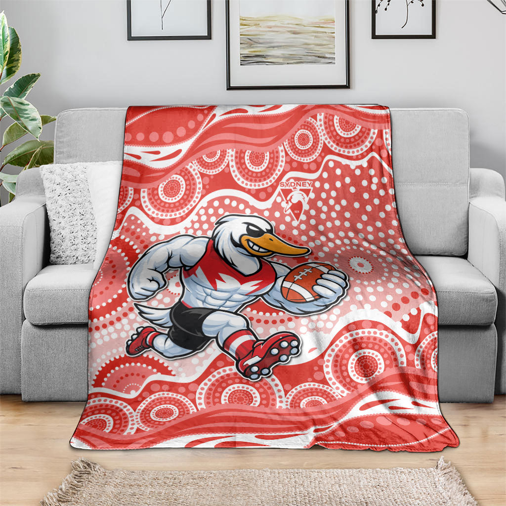 Sydney Swans Blanket Aboriginal Dot Pattern - Football Mascot Heritage Pride