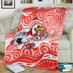Sydney Swans Blanket Aboriginal Dot Pattern - Football Mascot Heritage Pride