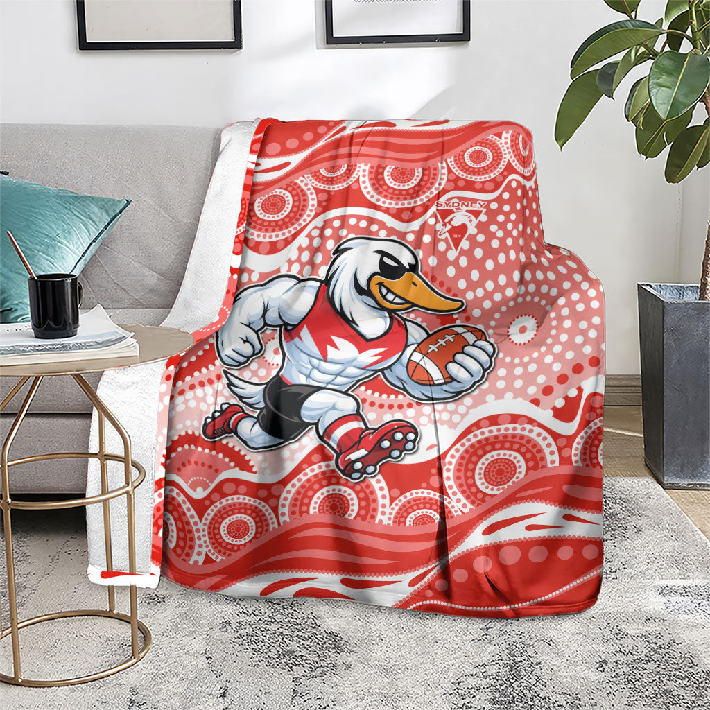 Sydney Swans Blanket Aboriginal Dot Pattern - Football Mascot Heritage Pride