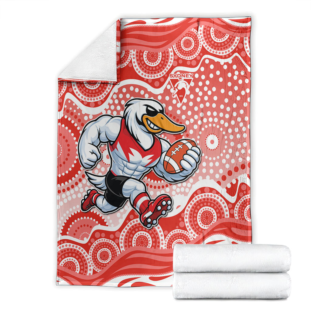 Sydney Swans Blanket Aboriginal Dot Pattern - Football Mascot Heritage Pride