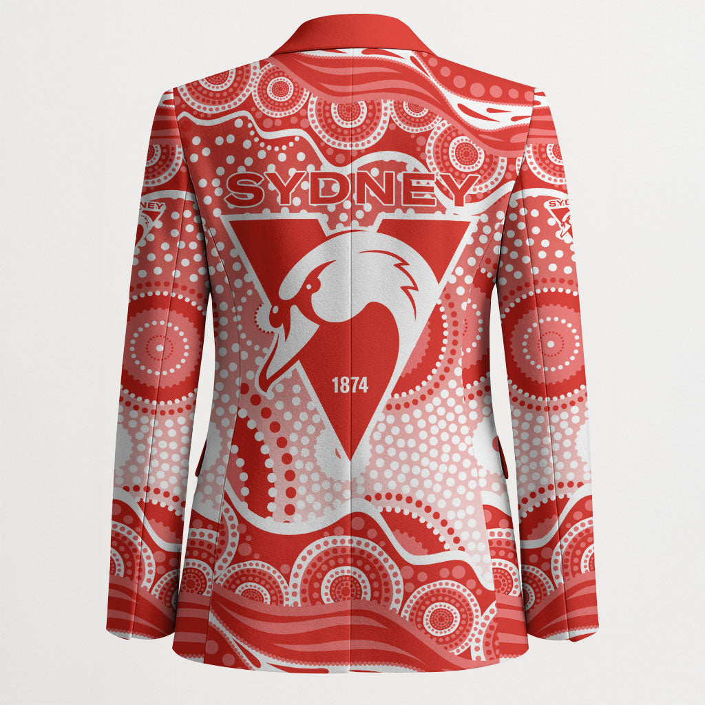 Sydney Swans Blazer Aboriginal Dot Pattern - Football Mascot Heritage Pride