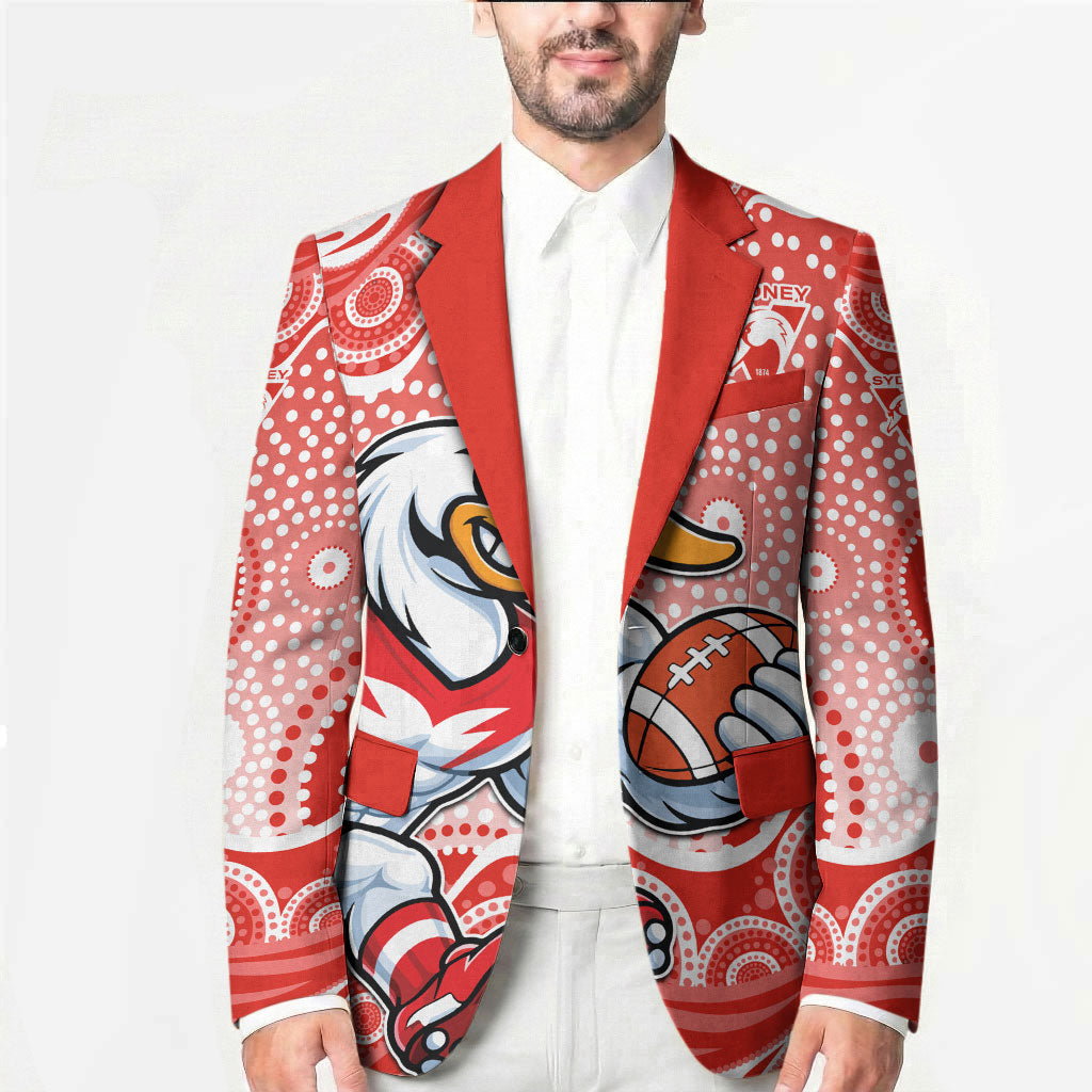 Sydney Swans Blazer Aboriginal Dot Pattern - Football Mascot Heritage Pride