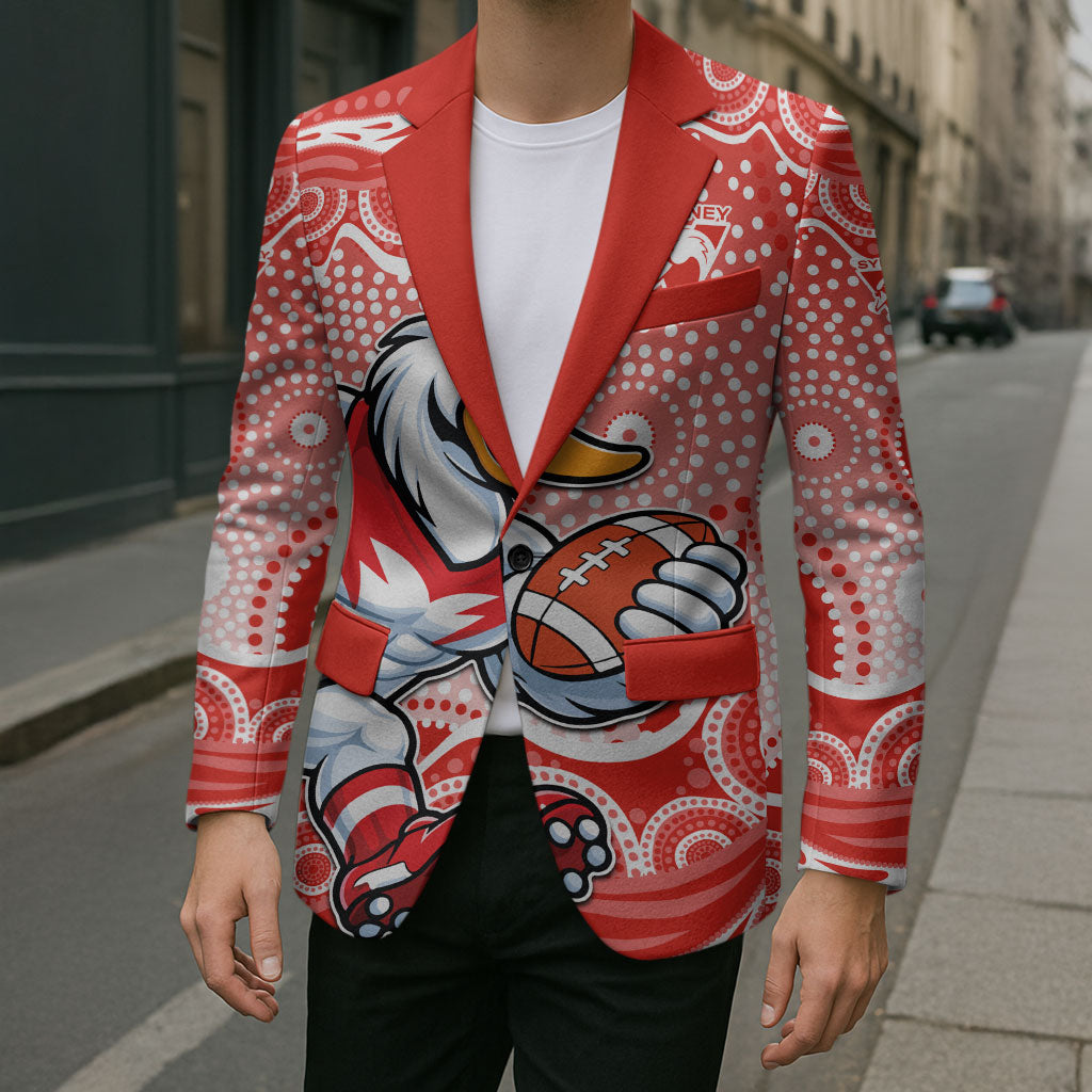 Sydney Swans Blazer Aboriginal Dot Pattern - Football Mascot Heritage Pride