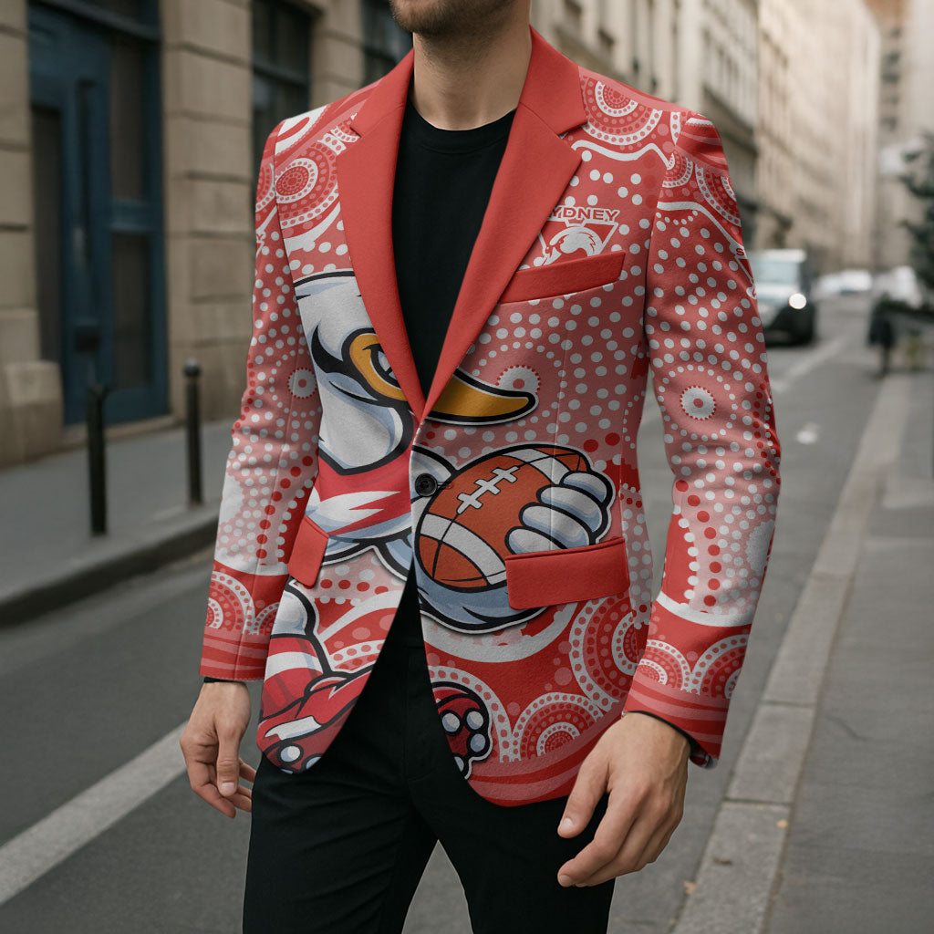 Sydney Swans Blazer Aboriginal Dot Pattern - Football Mascot Heritage Pride