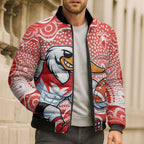 Sydney Swans Bomber Puffer Jacket Aboriginal Dot Pattern - Football Mascot Heritage Pride