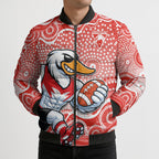 Sydney Swans Bomber Puffer Jacket Aboriginal Dot Pattern - Football Mascot Heritage Pride