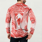 Sydney Swans Button Sweatshirt Aboriginal Dot Pattern - Football Mascot Heritage Pride