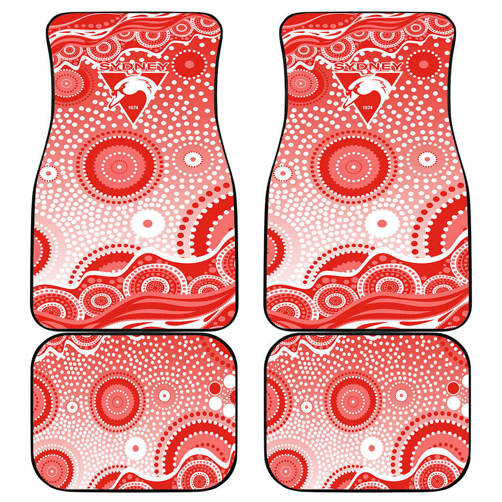 Sydney Swans Car Mats Aboriginal Dot Pattern - Football Mascot Heritage Pride