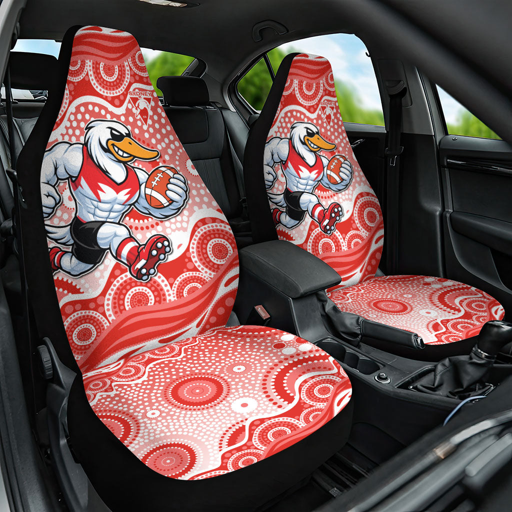 Sydney Swans Car Seat Cover Aboriginal Dot Pattern - Football Mascot Heritage Pride