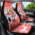Sydney Swans Car Seat Cover Aboriginal Dot Pattern - Football Mascot Heritage Pride