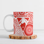 Sydney Swans Ceramic Mug Aboriginal Dot Pattern - Football Mascot Heritage Pride
