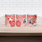 Sydney Swans Ceramic Mug Aboriginal Dot Pattern - Football Mascot Heritage Pride