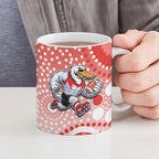 Sydney Swans Ceramic Mug Aboriginal Dot Pattern - Football Mascot Heritage Pride