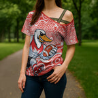 Sydney Swans Cross Shoulder Shirt Aboriginal Dot Pattern - Football Mascot Heritage Pride