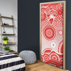Sydney Swans Door Cover Aboriginal Dot Pattern - Football Mascot Heritage Pride