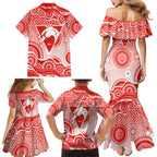 Sydney Swans Family Matching Mermaid Dress and Hawaiian Shirt Aboriginal Dot Pattern - Football Mascot Heritage Pride