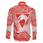 Sydney Swans Family Matching Mermaid Dress and Hawaiian Shirt Aboriginal Dot Pattern - Football Mascot Heritage Pride