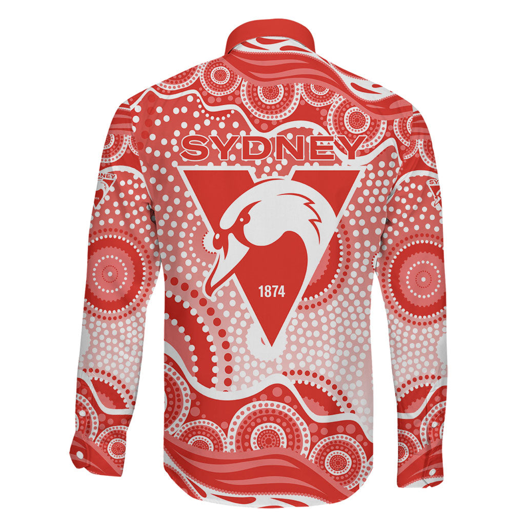 Sydney Swans Family Matching Mermaid Dress and Hawaiian Shirt Aboriginal Dot Pattern - Football Mascot Heritage Pride