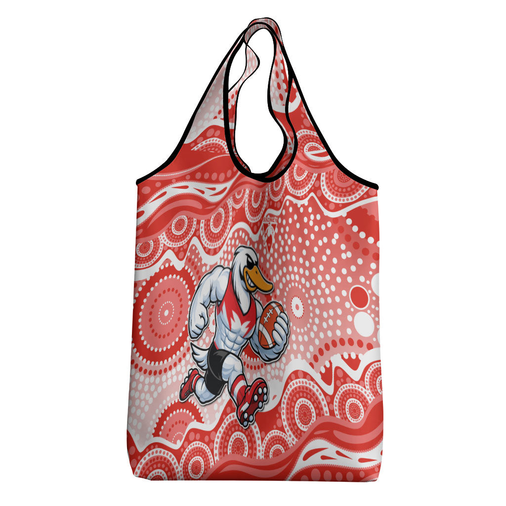 Sydney Swans Grocery Bag Aboriginal Dot Pattern - Football Mascot Heritage Pride