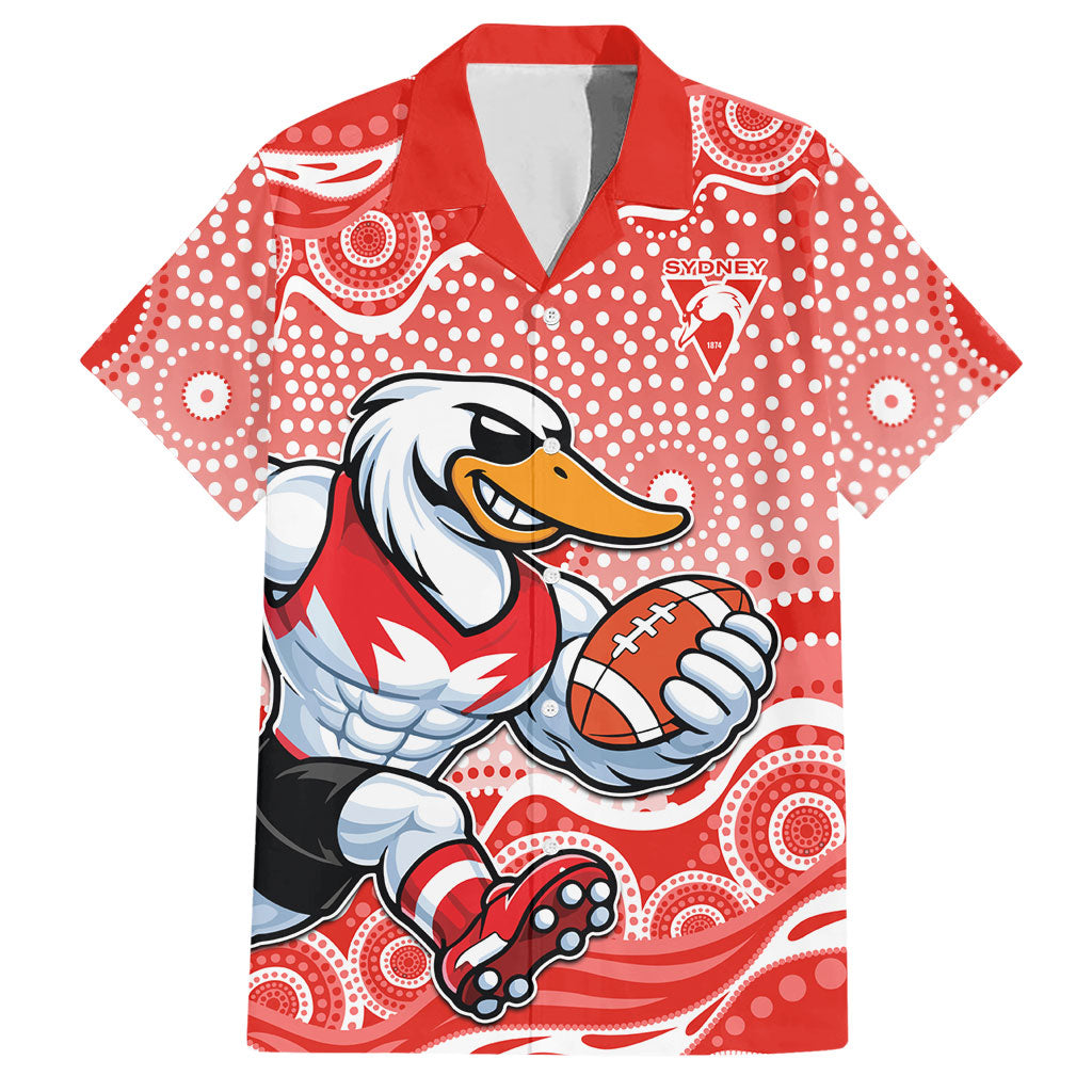 Sydney Swans Hawaiian Shirt Aboriginal Dot Pattern - Football Mascot Heritage Pride