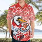 Sydney Swans Hawaiian Shirt Aboriginal Dot Pattern - Football Mascot Heritage Pride
