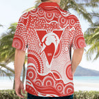 Sydney Swans Hawaiian Shirt Aboriginal Dot Pattern - Football Mascot Heritage Pride