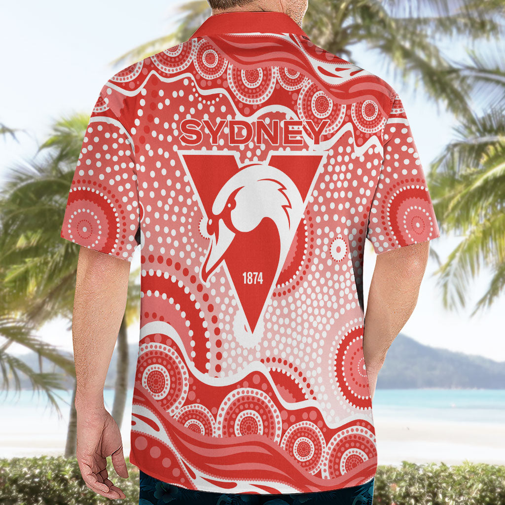 Sydney Swans Hawaiian Shirt Aboriginal Dot Pattern - Football Mascot Heritage Pride