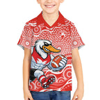 Sydney Swans Hawaiian Shirt Aboriginal Dot Pattern - Football Mascot Heritage Pride