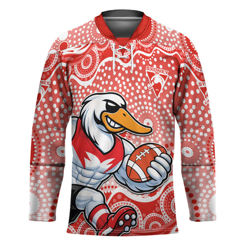 Sydney Swans Hockey Jersey Aboriginal Dot Pattern - Football Mascot Heritage Pride