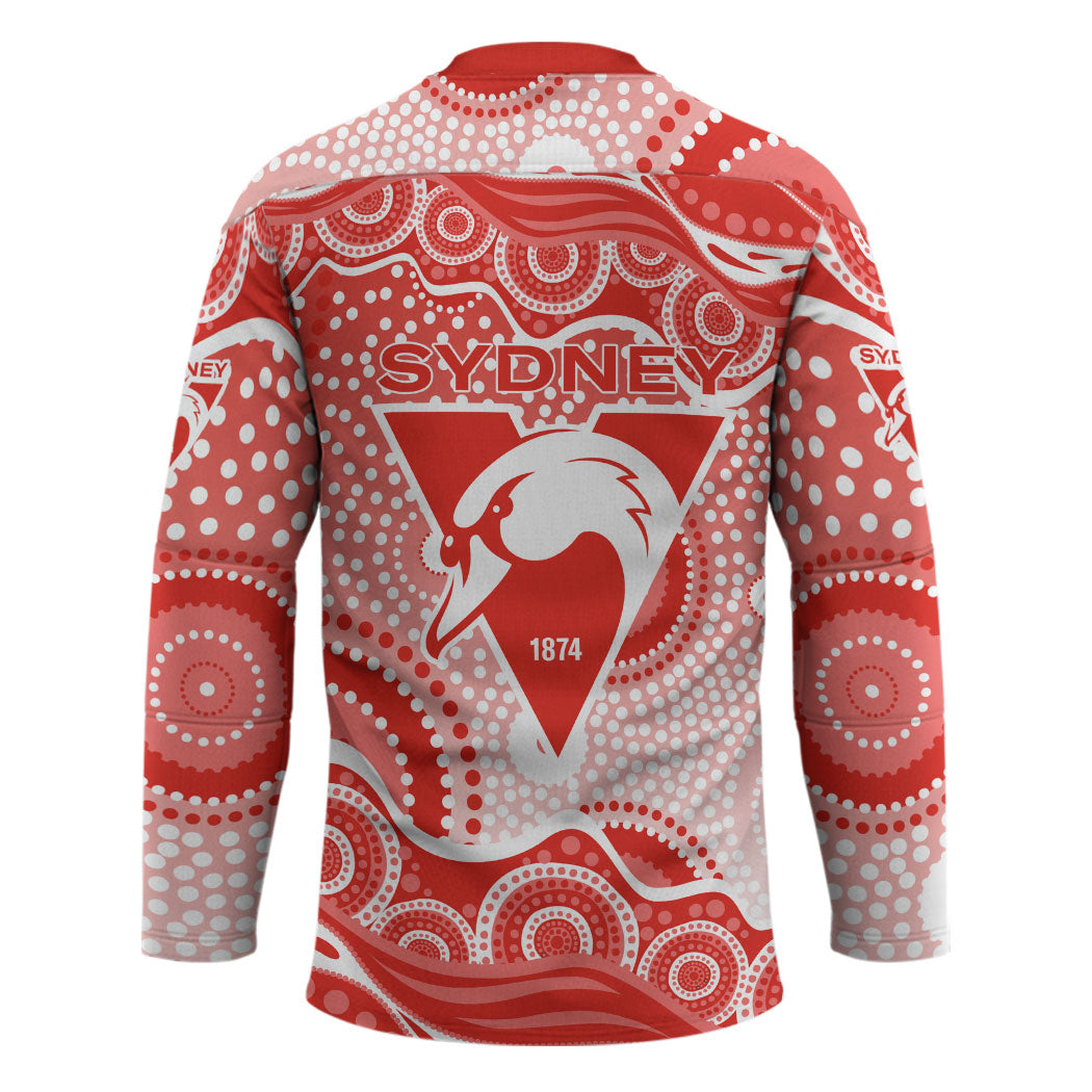 Sydney Swans Hockey Jersey Aboriginal Dot Pattern - Football Mascot Heritage Pride